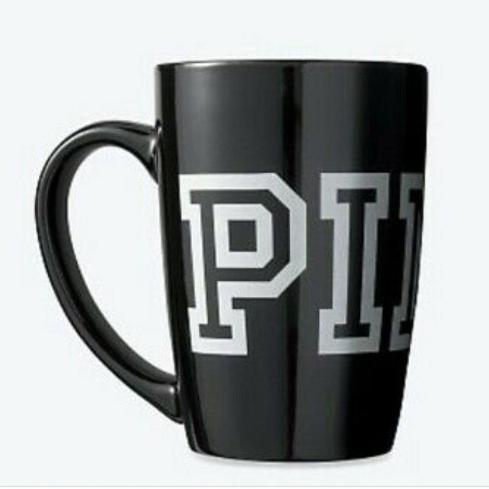 Victoria's Secret Pink Black & White Logo Mug NIB
